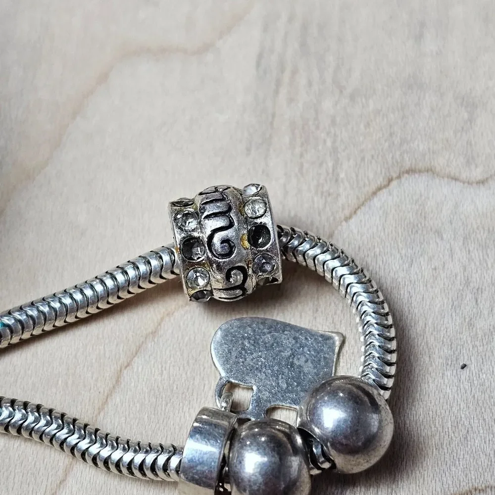 925 Sterling Silver Charm Bracelet Mom Theme Italy Chain Thai Charms IBB Gift